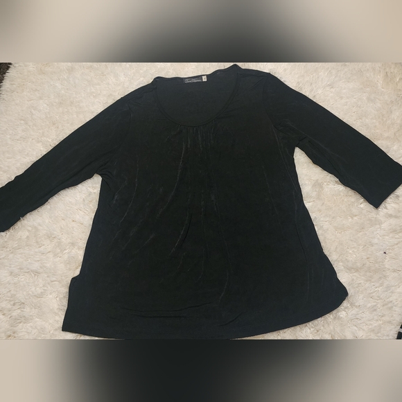Travel Elegance Tops - Travel Elegance Women's Black Scoop Neck Top Blouse Sz. XL